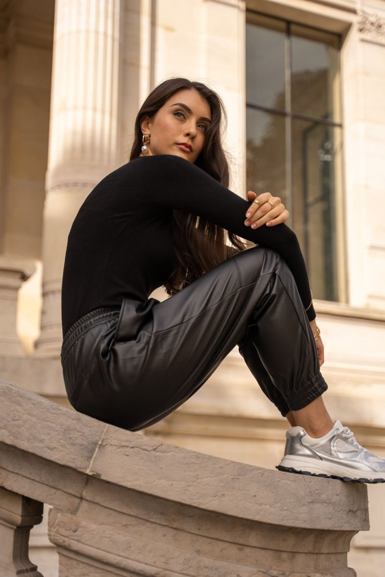 Pantalon jogging en similicuir - RIVE GAUCHE
