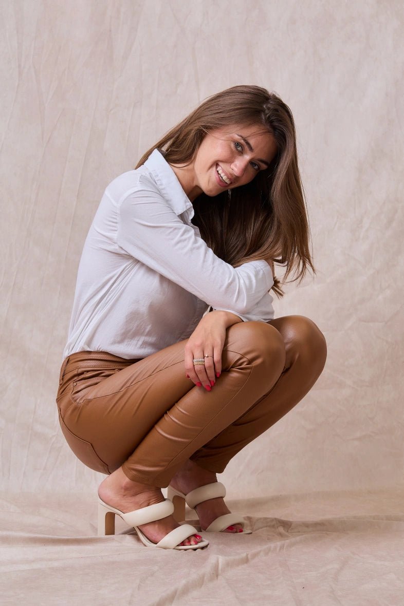 Pantalon slim push up camel - RIVE GAUCHE