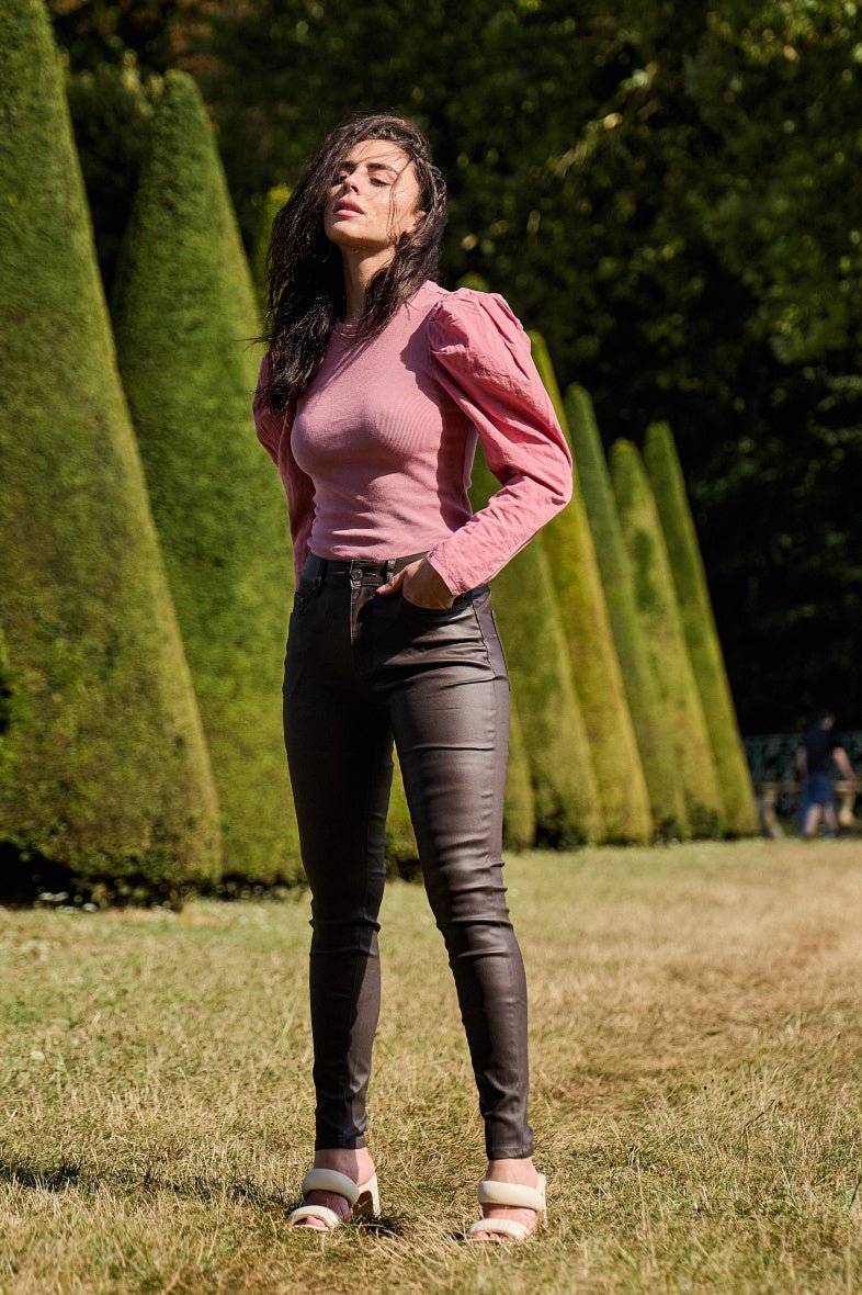 Pantalon slim push up chocolat - RIVE GAUCHE