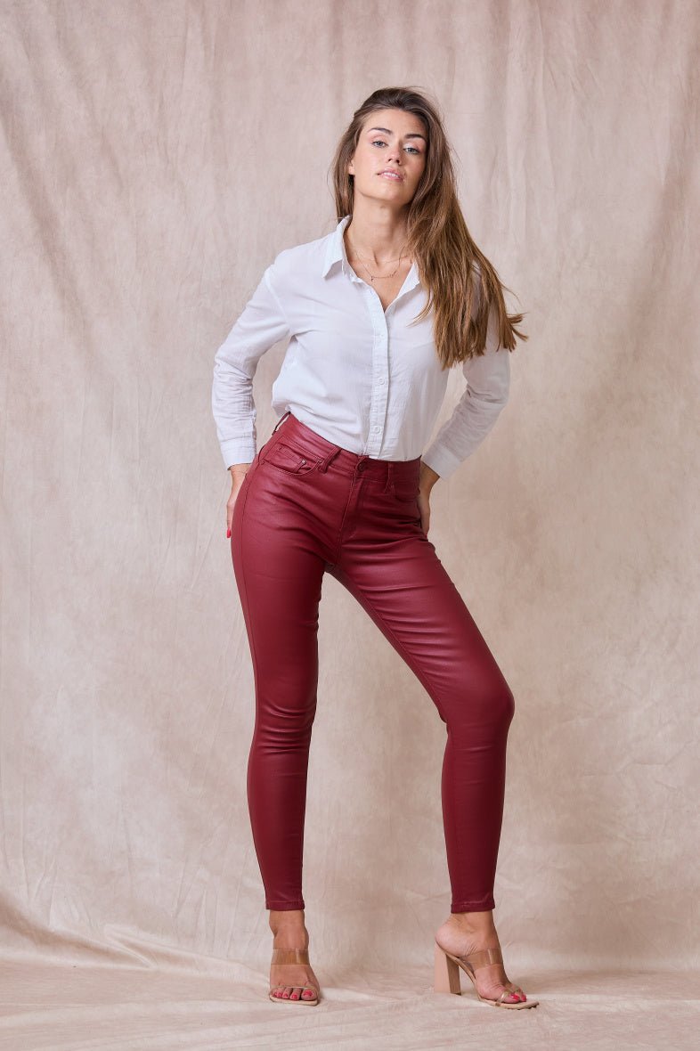 Pantalon slim push up rouge - RIVE GAUCHE