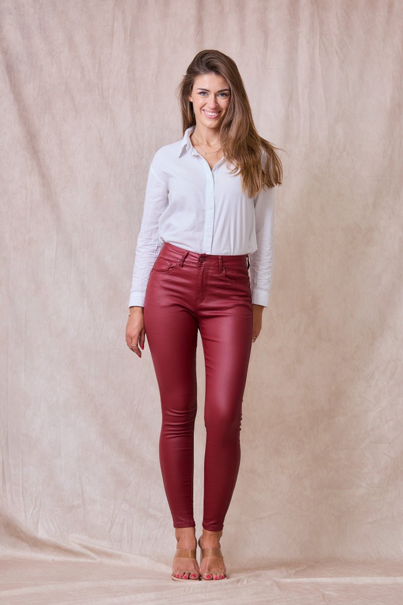Pantalon slim push up rouge - RIVE GAUCHE