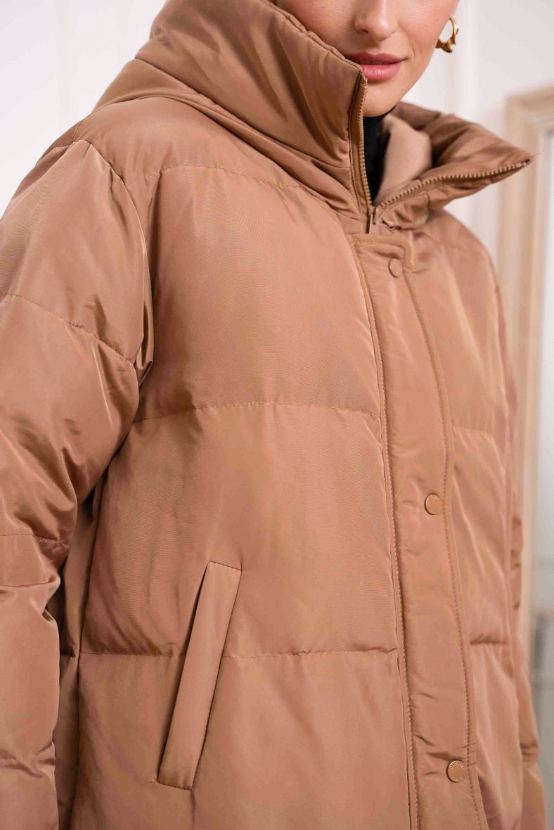 Parka longue matelassée oversize camel - RIVE GAUCHE