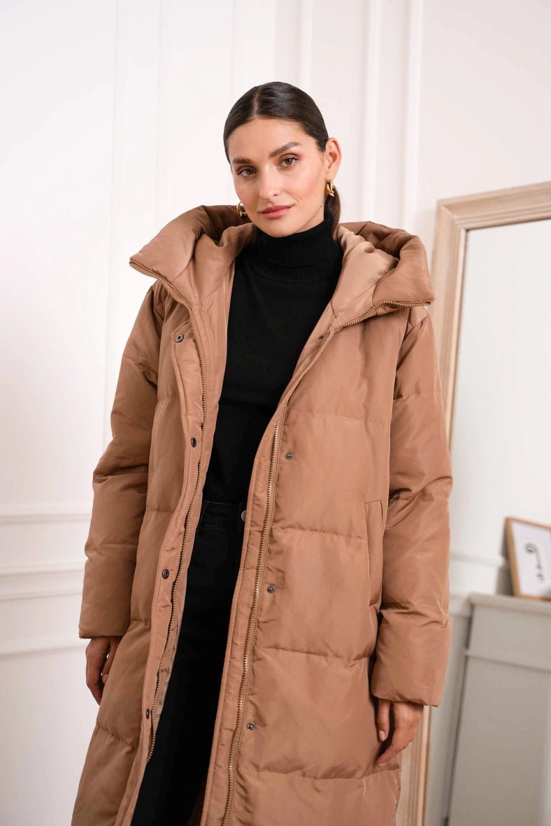 Parka longue matelassée oversize camel - RIVE GAUCHE