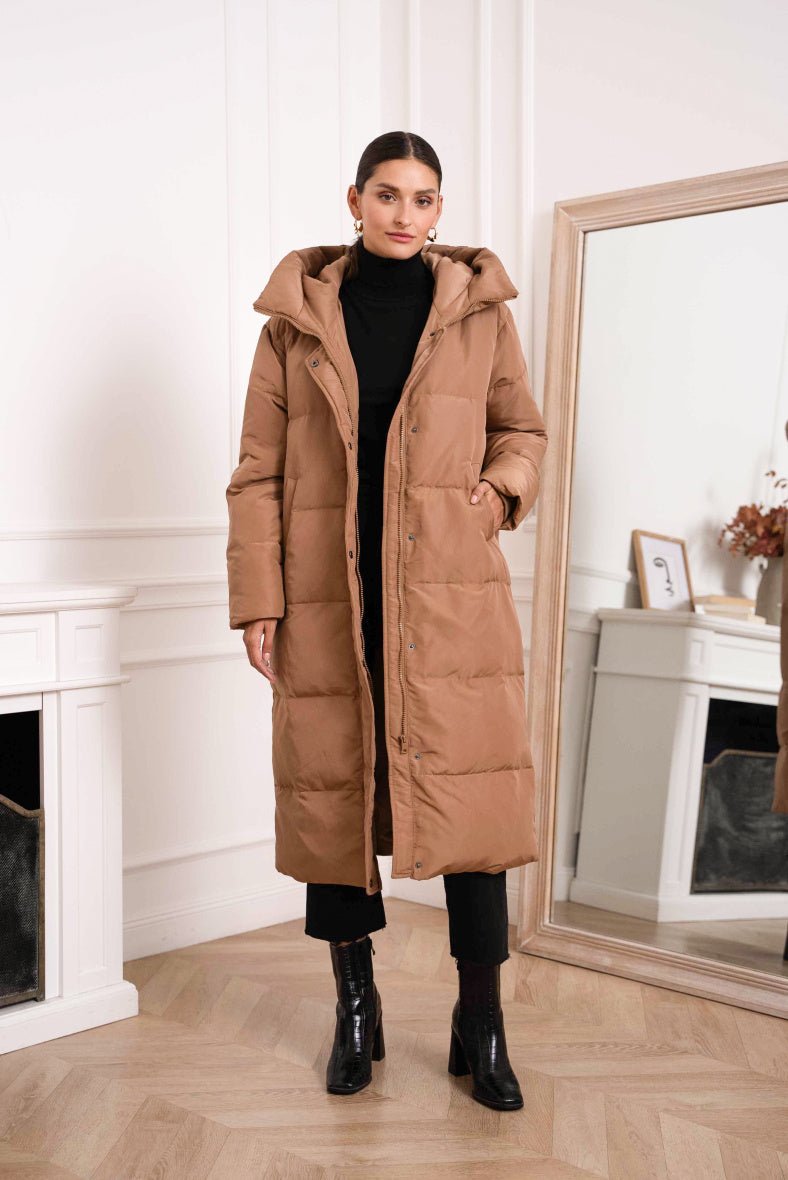 Parka longue matelassée oversize camel - RIVE GAUCHE