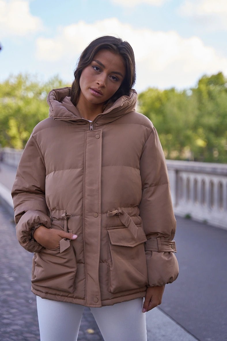 Parka mi longue oversize avec attaches camel - RIVE GAUCHE