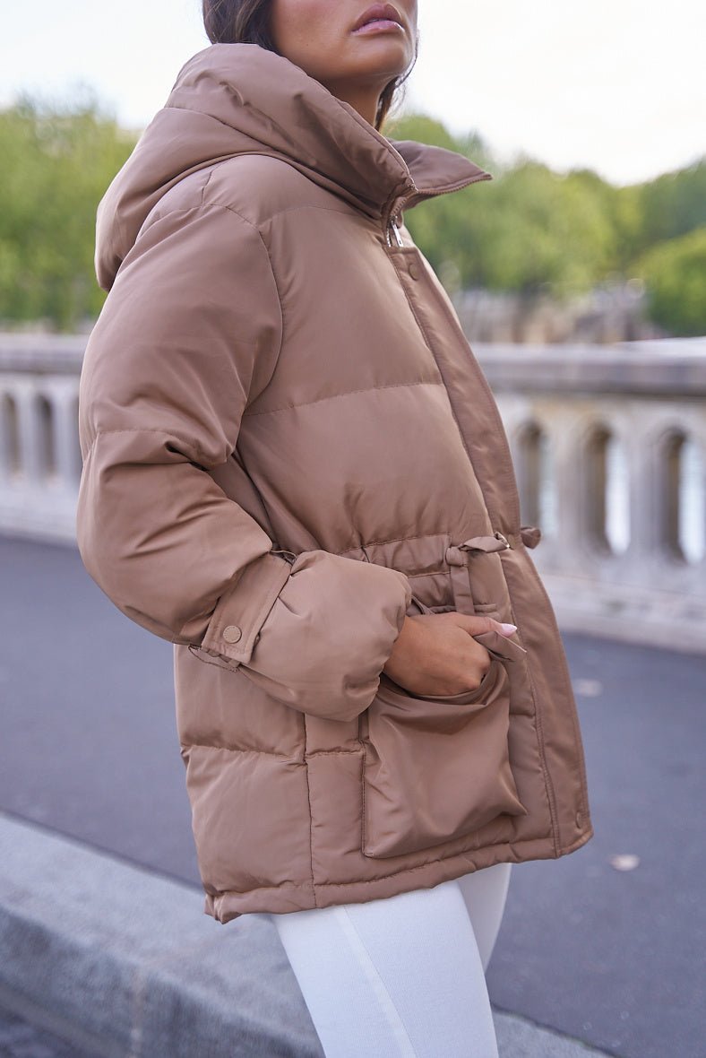 Parka mi longue oversize avec attaches camel - RIVE GAUCHE