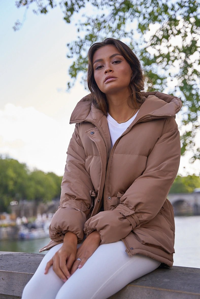 Parka mi longue oversize avec attaches camel - RIVE GAUCHE