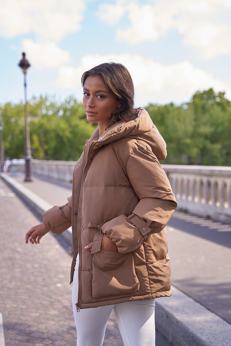 Parka mi longue oversize avec attaches camel - RIVE GAUCHE