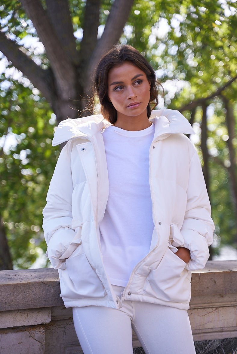 Parka mi longue oversize avec attaches écrue - RIVE GAUCHE