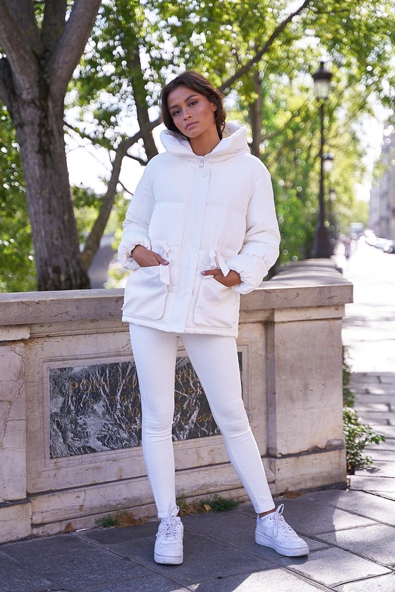 Parka mi longue oversize avec attaches écrue - RIVE GAUCHE