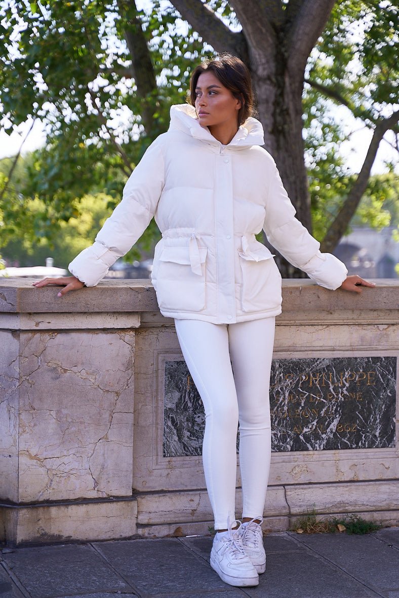 Parka mi longue oversize avec attaches écrue - RIVE GAUCHE