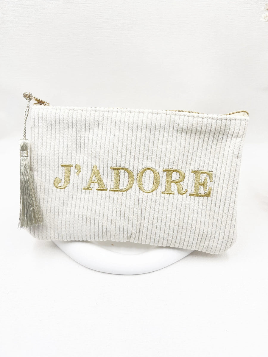 Pochette beige en velours côtelé J'ADORE - RIVE GAUCHE