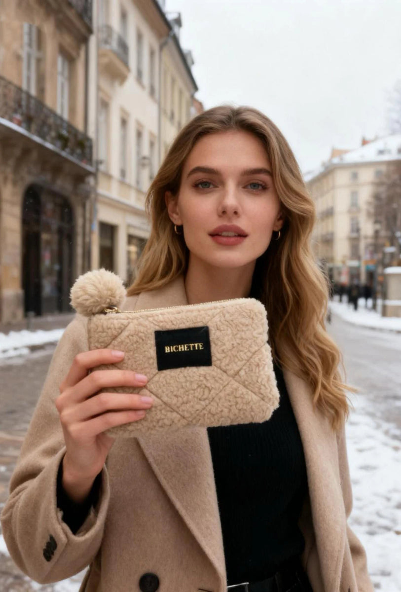 Pochette porte - monnaie en moumoute BICHETTE - RIVE GAUCHE