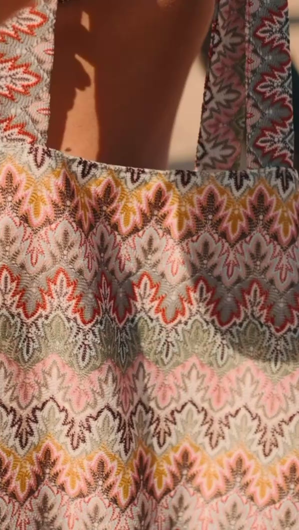 Rose Blush Tote Bag de plage brodé