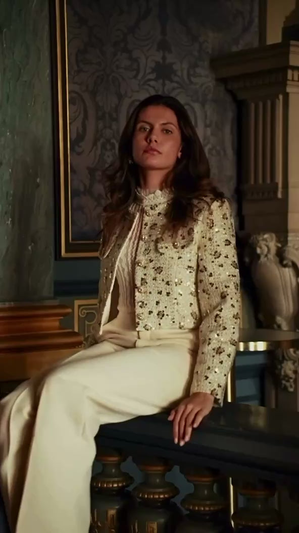 Veste Jenny courte en tweed à sequins