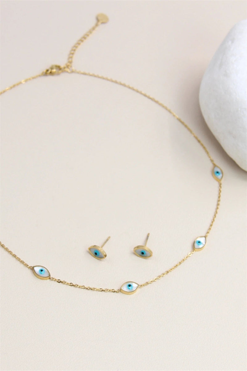 Protection et Élégance : Parure Œil Nacré en Acier Inoxydable - RIVE GAUCHE