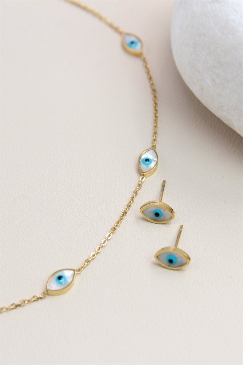 Protection et Élégance : Parure Œil Nacré en Acier Inoxydable - RIVE GAUCHE