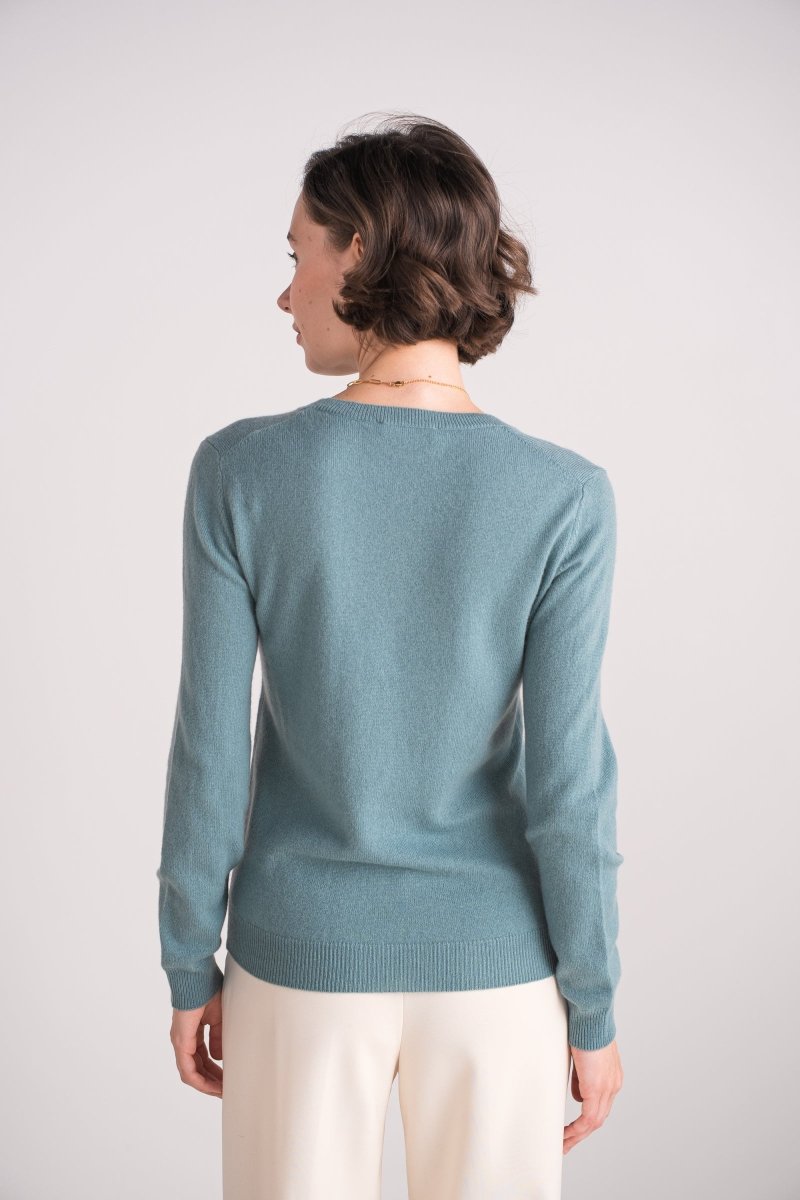 Pull col rond en cachemire Céladon - RIVE GAUCHE