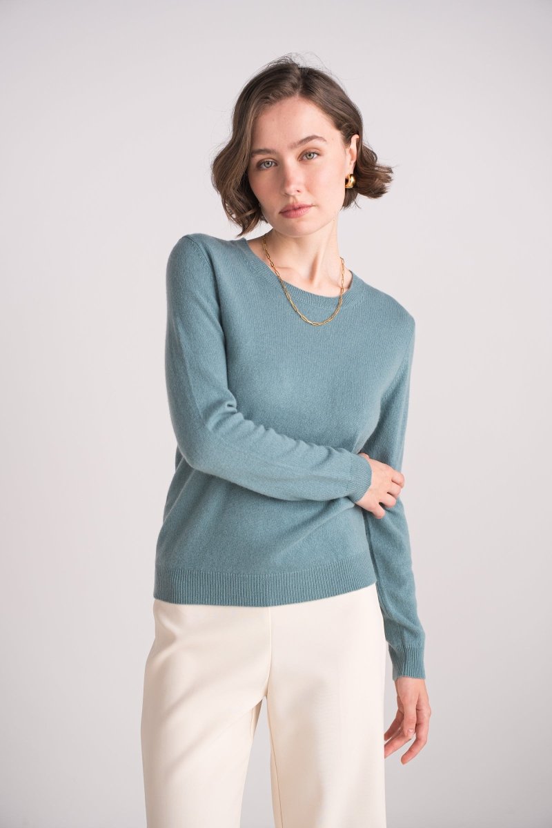 Pull col rond en cachemire Céladon - RIVE GAUCHE