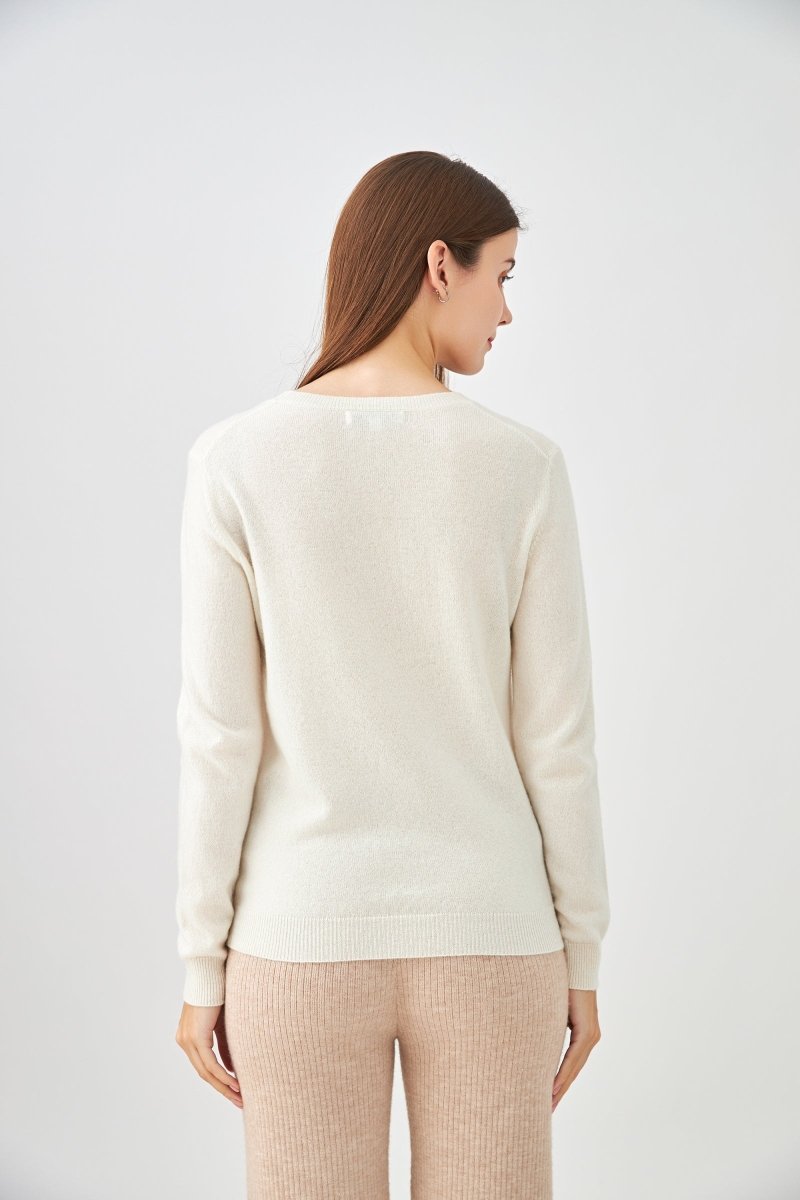 Pull col rond en cachemire écru - RIVE GAUCHE