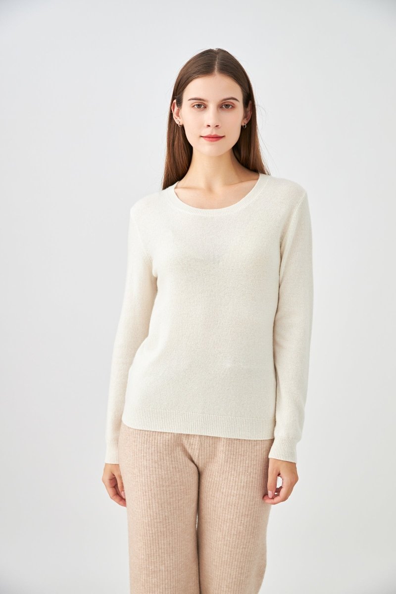 Pull col rond en cachemire écru - RIVE GAUCHE