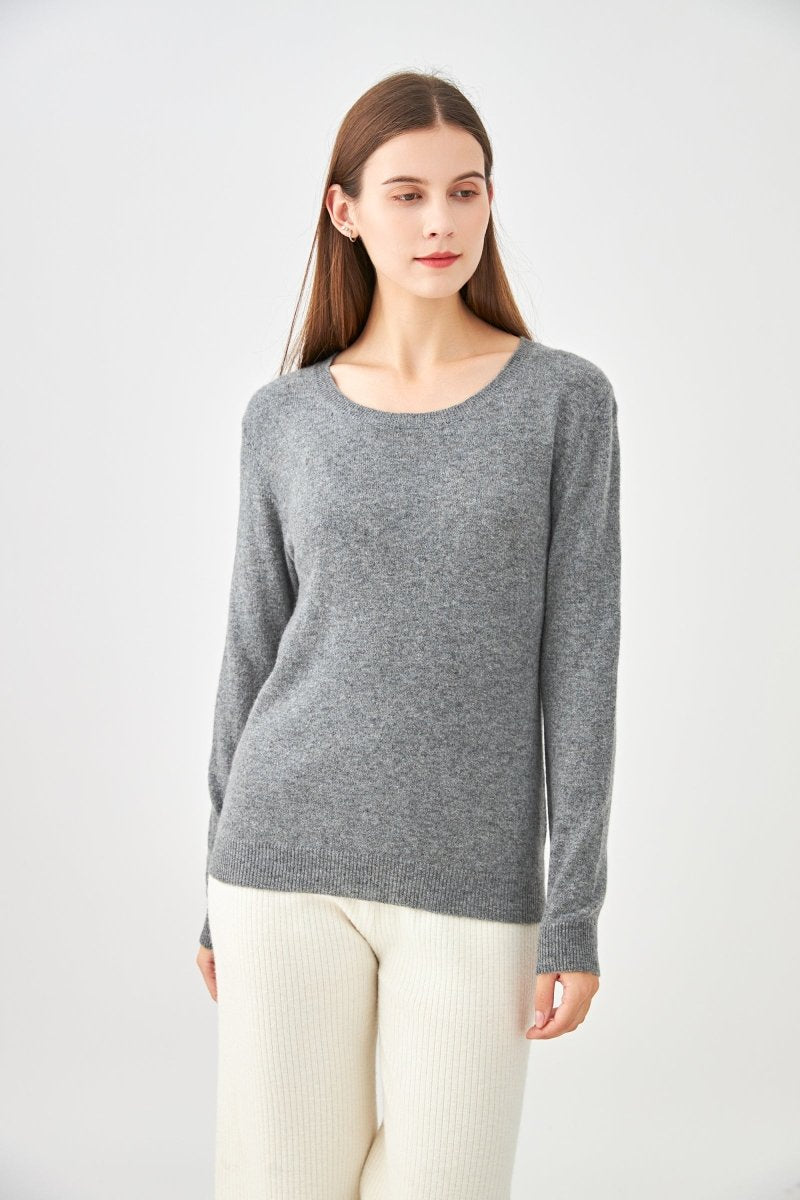 Pull col rond en cachemire gris - RIVE GAUCHE