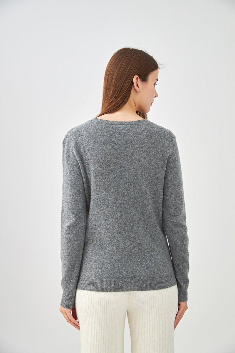 Pull col rond en cachemire gris - RIVE GAUCHE