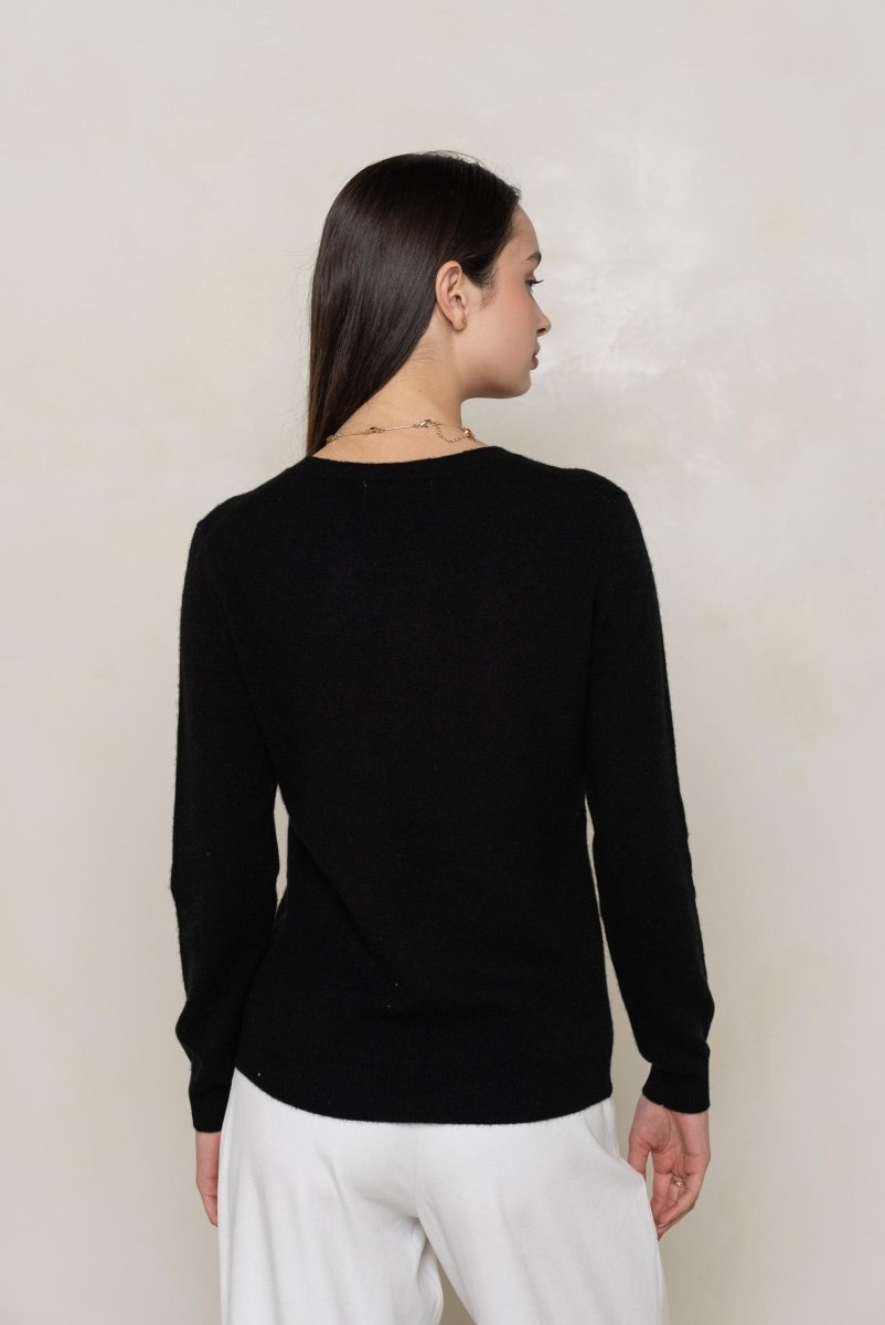 Pull col rond en cachemire noir - RIVE GAUCHE