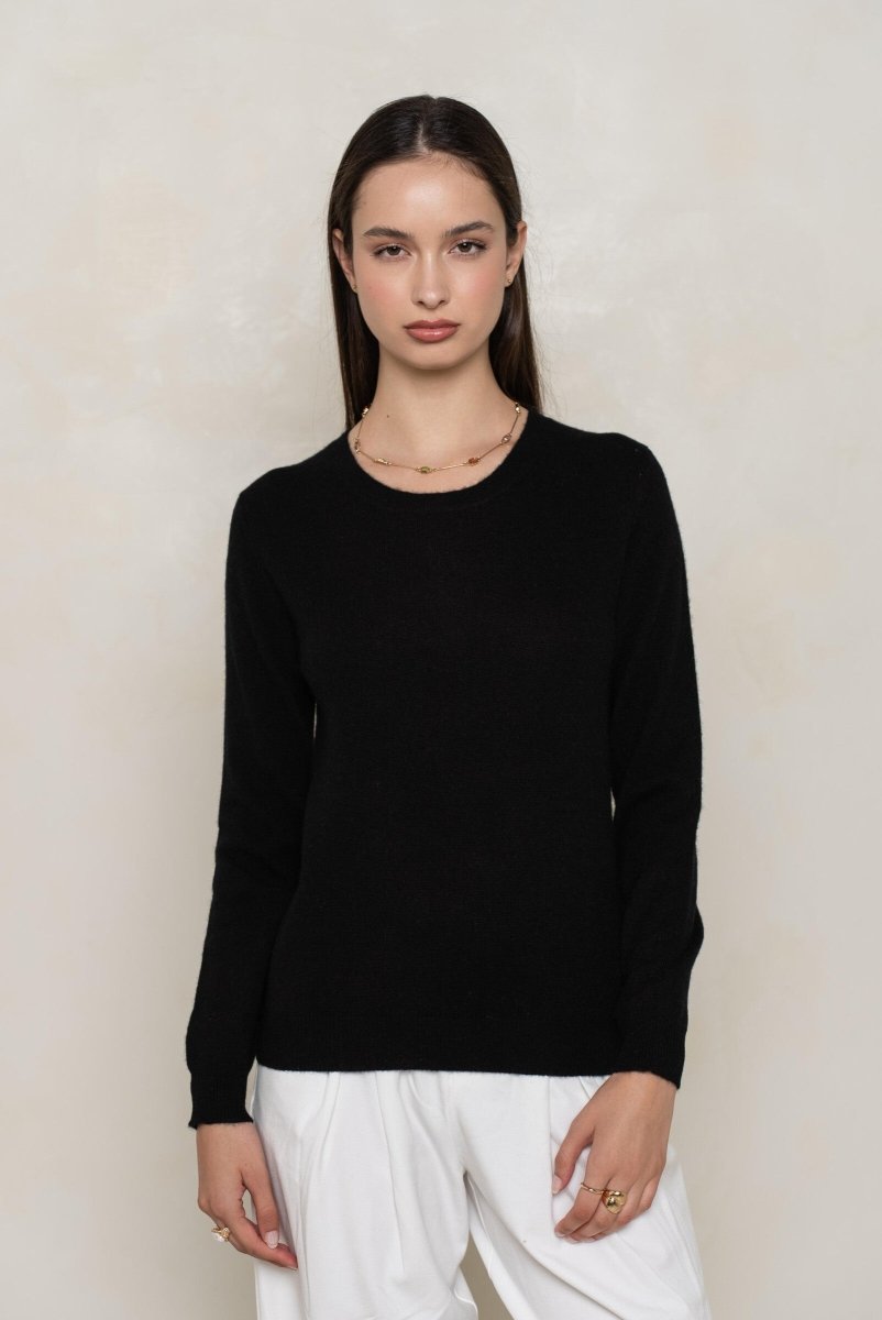 Pull col rond en cachemire noir - RIVE GAUCHE
