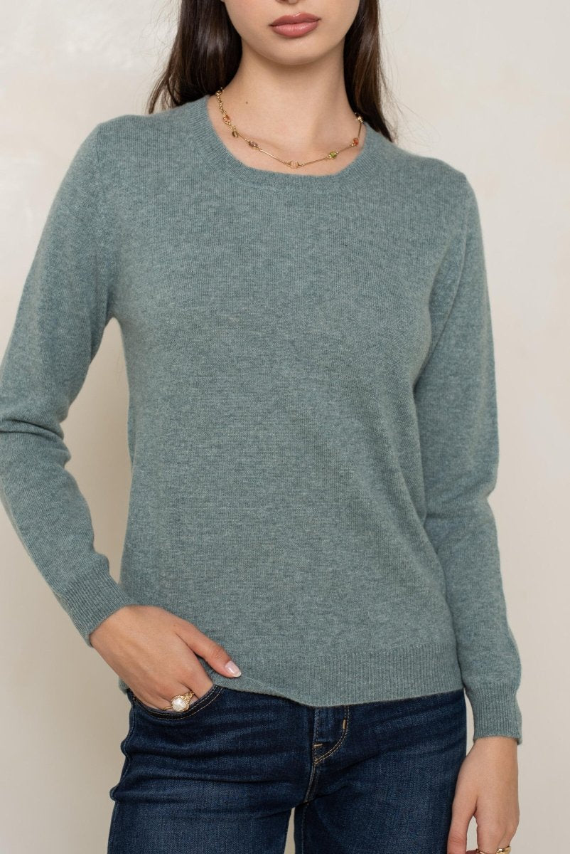 Pull col rond en cachemire vert clair - RIVE GAUCHE