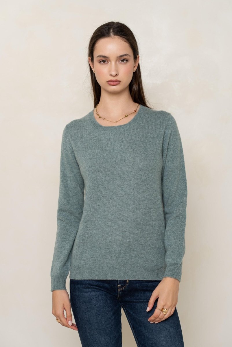 Pull col rond en cachemire vert clair - RIVE GAUCHE