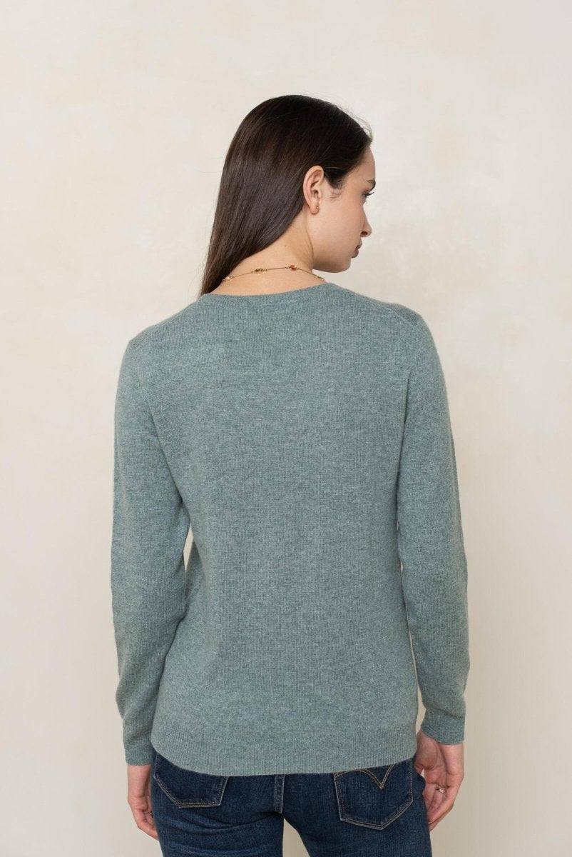 Pull col rond en cachemire vert clair - RIVE GAUCHE
