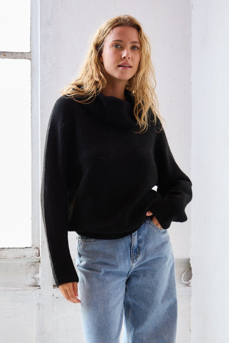 Pull col roulé large noir - RIVE GAUCHE