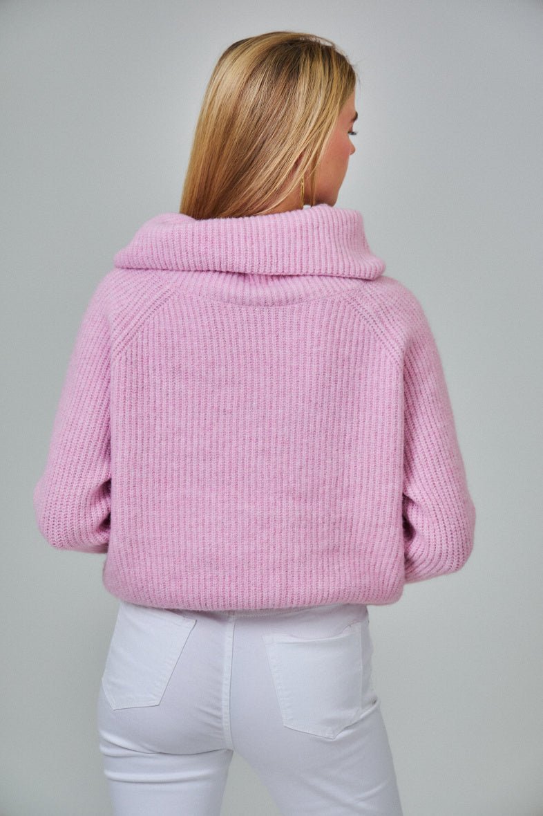 Pull col roulé large rose - RIVE GAUCHE