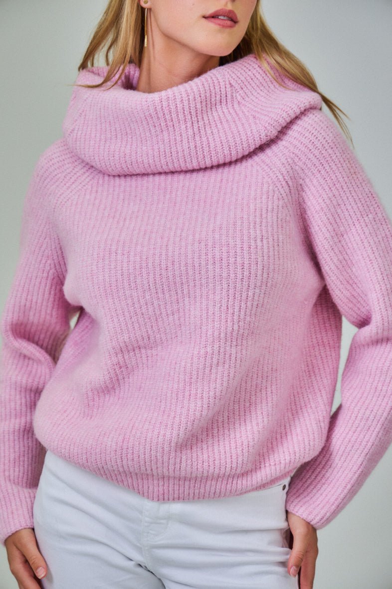 Pull col roulé large rose - RIVE GAUCHE