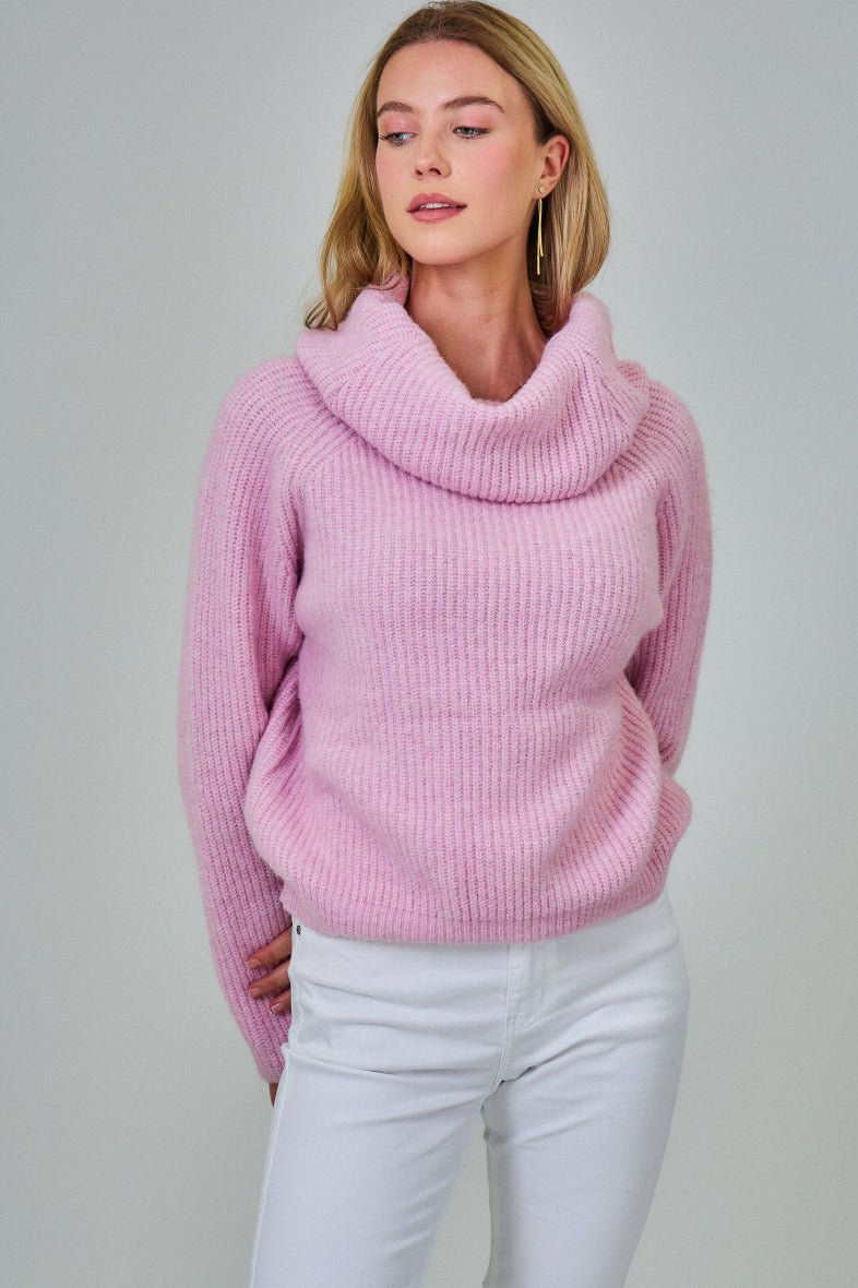 Pull col roulé large rose - RIVE GAUCHE