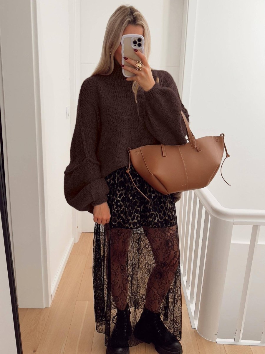 Pull en maille oversize chocolat - RIVE GAUCHE