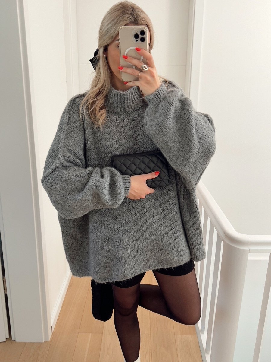 Pull en maille oversize gris - RIVE GAUCHE