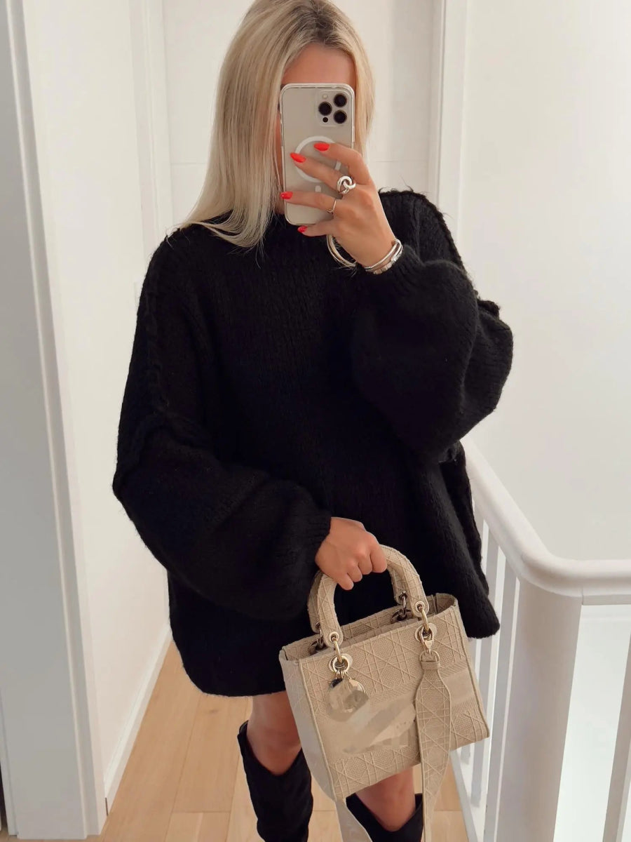 Pull en maille oversize noir - RIVE GAUCHE