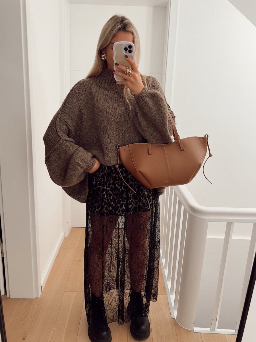 Pull en maille oversize taupe - RIVE GAUCHE