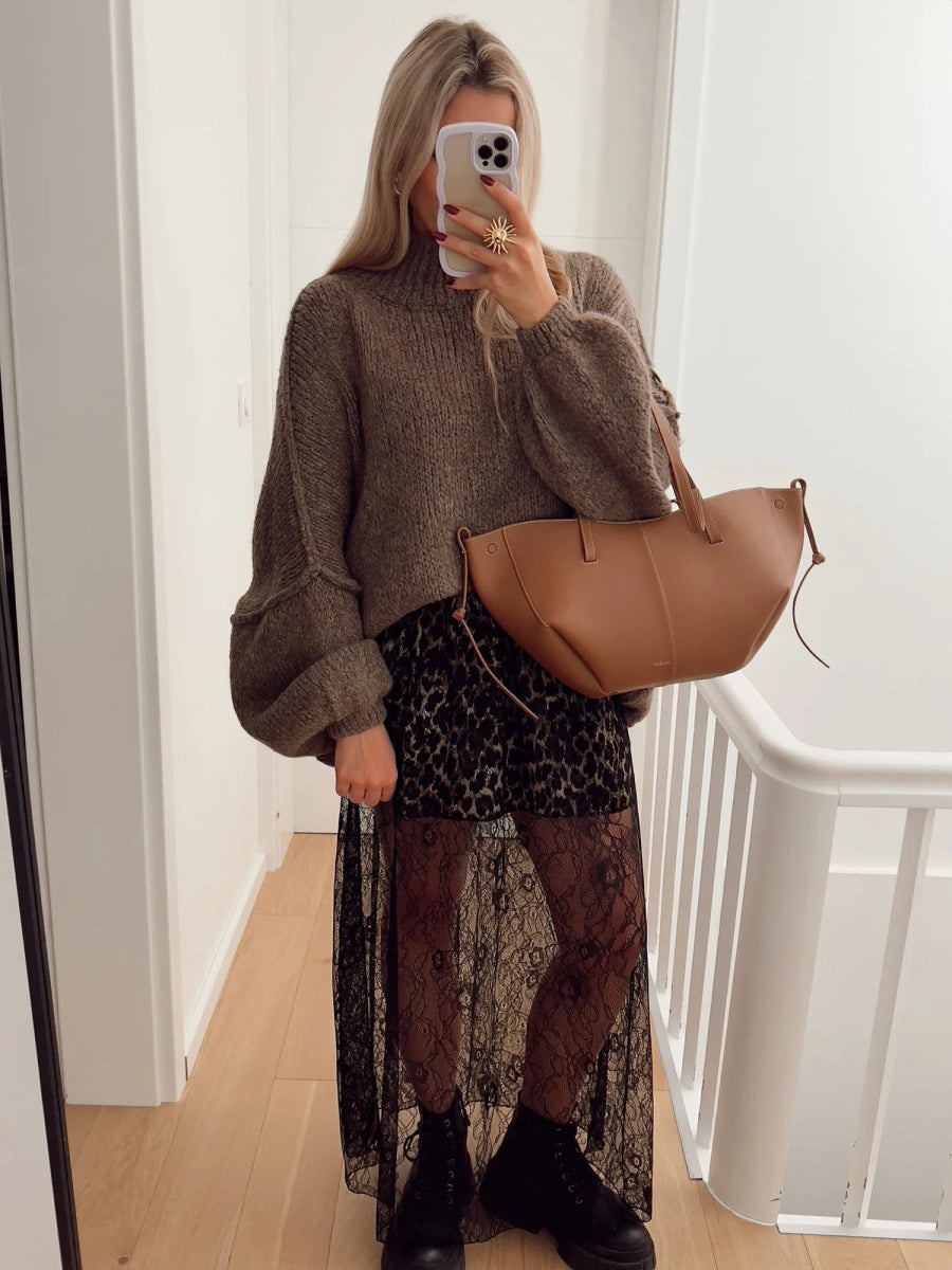 Pull en maille oversize taupe - RIVE GAUCHE