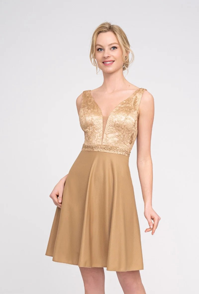 Robe de cocktail dorée Lana - RIVE GAUCHE