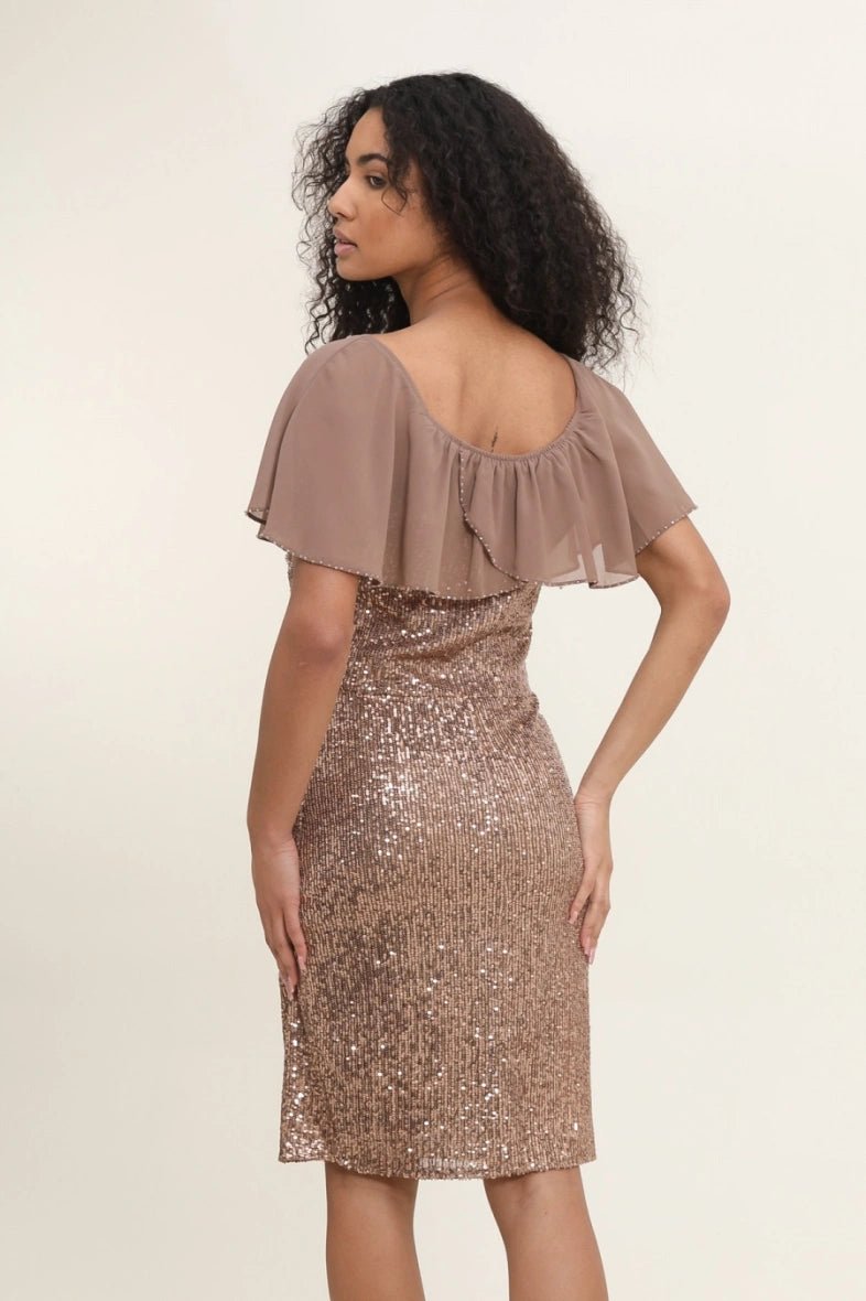 Robe de cocktail en sequin dorée - RIVE GAUCHE