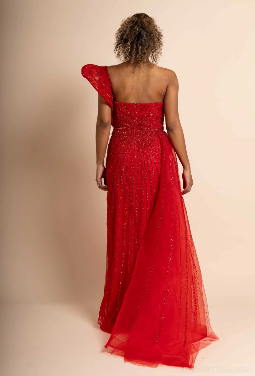 Robe de Cocktail Fourreau Rouge Héla – Élégance et Éclat - RIVE GAUCHE