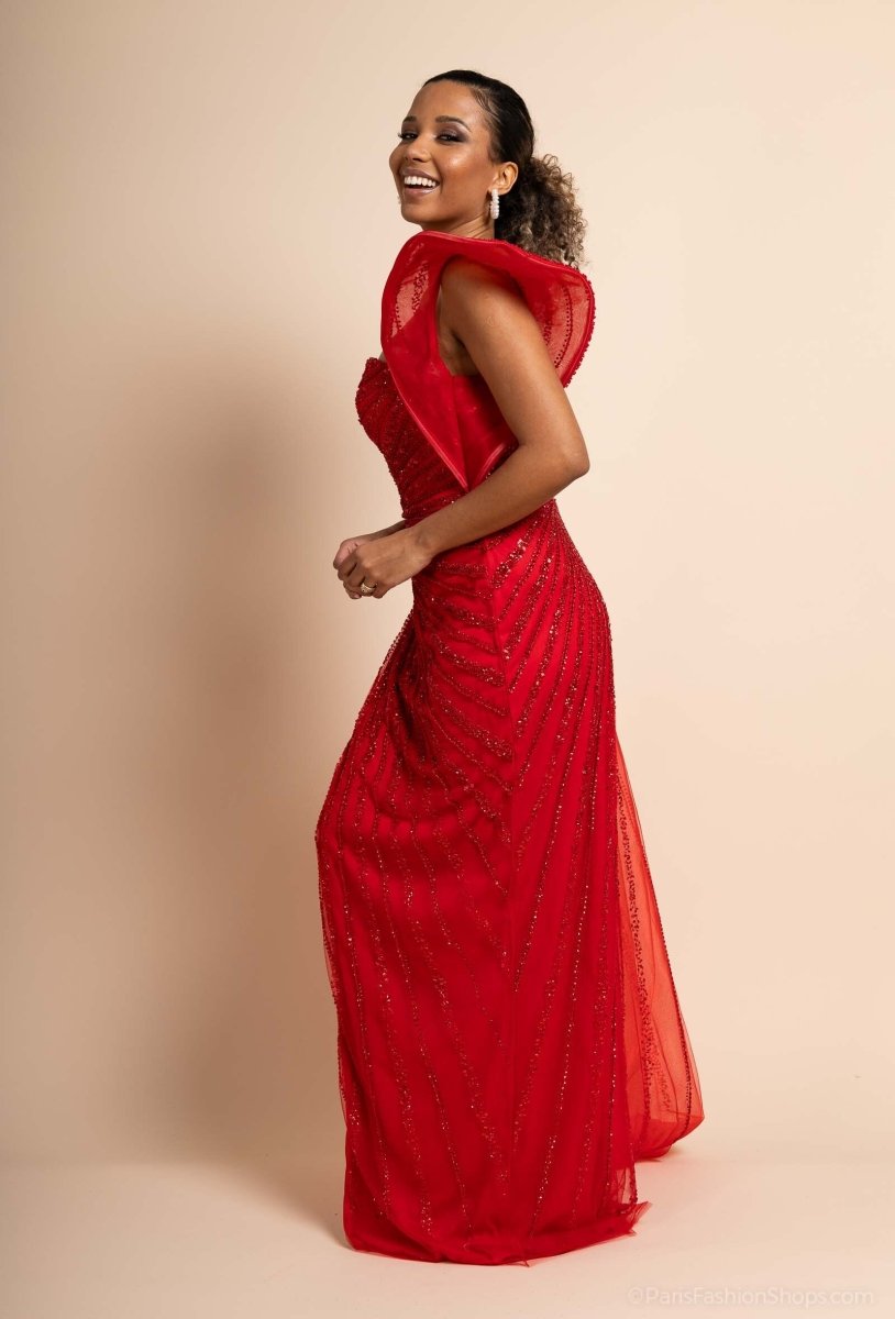 Robe de Cocktail Fourreau Rouge Héla – Élégance et Éclat - RIVE GAUCHE