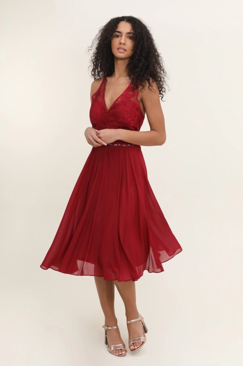 Robe de cocktail rouge Pénélope - RIVE GAUCHE