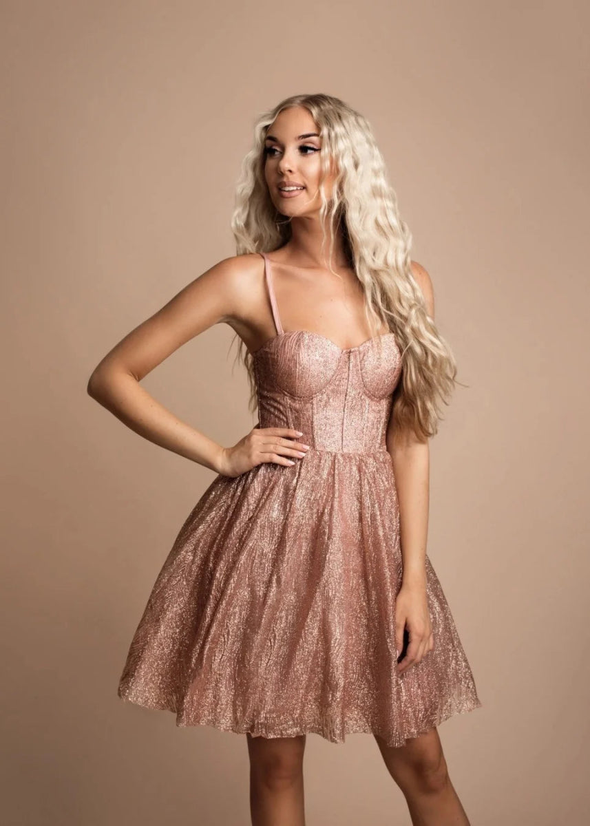 Robe de cocktail scintillante rose - RIVE GAUCHE