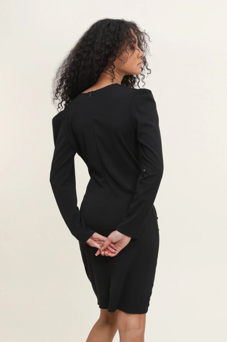 Robe de soirée mi longue croisée noire - RIVE GAUCHE