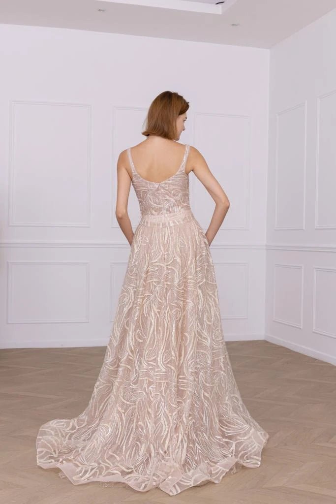 Robe de soirée texturée rose - RIVE GAUCHE