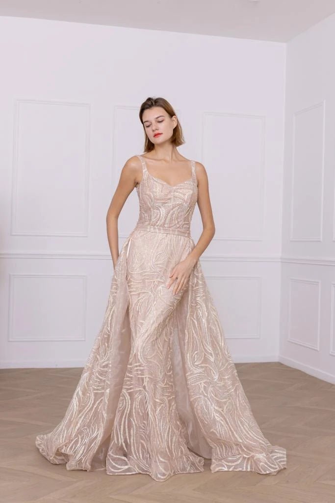 Robe de soirée texturée rose - RIVE GAUCHE